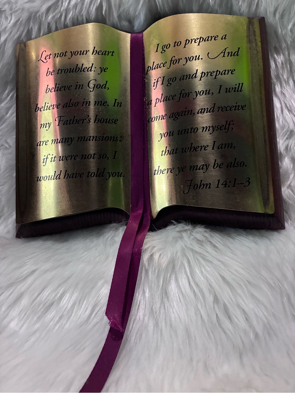 Handmade wood and Gold Decorative Scripture Book Accent - Home Party Supplies